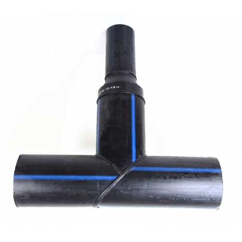 Трійник редукційний 90° d 250/180 мм, сегментний (зварний), SDR17, PE100